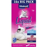 Vitakraft Liquid Snack mit Leberwurst und Lachs für Katzen Multipack (16 x 15 g) 1 Packung