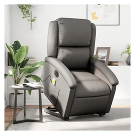 vidaXL Massagesessel mit Aufstehhilfe Leder 86,5 x 99,5 x 86,5 cm Grau elektrisch