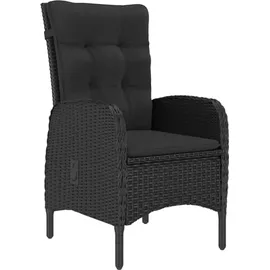 vidaXL 3-tlg Bistro-Set Poly Rattan und Glas Schwarz Modell 1