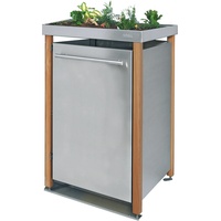 Mülltonnenverkleidung Typ-LW, 1x 120l, Türfarbe Edelstahl