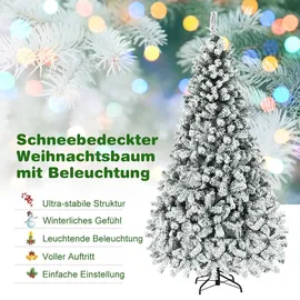 Costway Künstlicher Weihnachtsbaum Weiß/Grün 225 cm