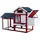 Wiltec Hühnerstall 152 x 52 x 92 cm rot-weiß