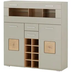 Barschrank  Cortina , grau , Maße (cm): B: 120 H: 129 T: 37