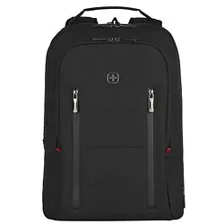 WENGER Rucksack City Traveler Kunstfaser schwarz 16,0 l, erweiterbarer Stauraum: 24,0 l