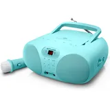 Muse M-203 KB CD-Player und FM-Radio | für Jungen in blau | tragbar mit Griff | Aux-Anschluss | batteriebetrieben oder mit Netzkabel