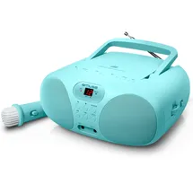 Muse M-203 KB CD-Player und FM-Radio | für Jungen in blau | tragbar mit Griff | Aux-Anschluss | batteriebetrieben oder mit Netzkabel