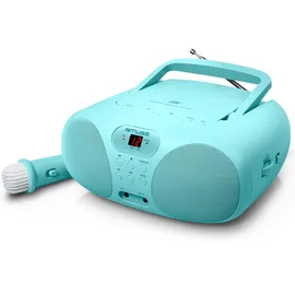Muse M-203 KB CD-Player und FM-Radio | für Jungen in blau | tragbar mit Griff | Aux-Anschluss | batteriebetrieben oder mit Netzkabel