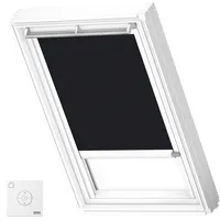 VELUX Verdunkelungsrollo Uni Schwarz, weiße Führungsschiene