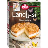 RUF Landlust Bienenstich Backmischung, Rührkuchen mit Bourbon-Vanillecreme & karamellisierter Mandeldecke, Florentiner Mix, schnelle & einfache Zubereitung, inkl. Rezeptheft