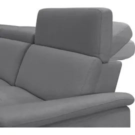 PLACES OF STYLE »Pareli, L-Form, 259cm,m. Recamiere, Echtleder, Kunstleder, Webstoff«, man. o. elektr. Relaxfunktion, USB/Kopfteilverstellg u. LED