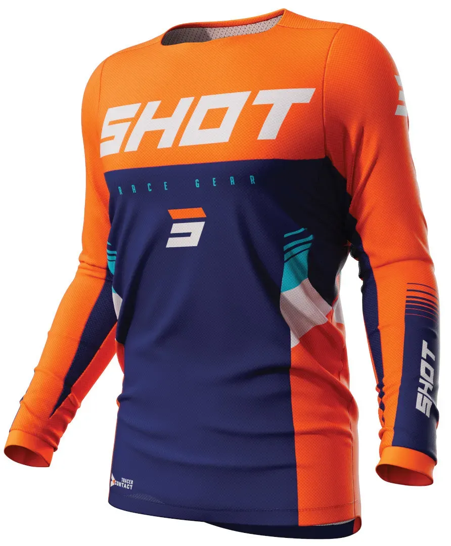 Shot Contact Tracer Motocross Jersey, blau-orange, Größe 2XL für Männer