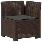 vidaXL 1-Sitzer Garten-Sofa mit Kissen Rattan-Look PP Braun