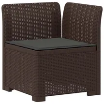 vidaXL 1-Sitzer Garten-Sofa mit Kissen Rattan-Look PP Braun