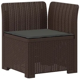 vidaXL 1-Sitzer Garten-Sofa mit Kissen Rattan-Look PP Braun