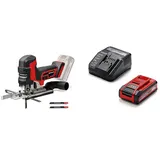 Einhell Professional Akku-Stichsäge TP-JST 18/135 Li BL Power X-Change (18 V, 135 mm Schnitttiefe in Holz, 26 mm Hubhöhe, Brushless, T-Style-Griff, 3x Sägeblatt, inkl. 3,0 Ah Plus Akku und Ladegerät)