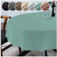 ANRO Tischdecke Premium Stoff-Tischtuch mit Beschichtung Tischwäsche Stoff-Tischdecke, Premium TEFLON und 2-Fache Acryl Beschichtung grün