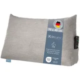 XDREAM Rückenkissen ergonomisches Keilkissen für Bett und Sofa, 1-tlg., als Kopfkissen oder Venenkissen verwendbar, mit praktischem Seitenfach grau