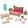 Li'l Woodzeez - Schlafzimmer & Esszimmer Set - Spielzeug-Möbel - Puppenmöbel - Spielhaus-Zubehör - Spielset für Kinder - 3 Jahre +
