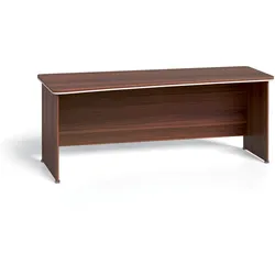 Schreibtisch ARRISTO LUX, Bogen links, Nussbaum