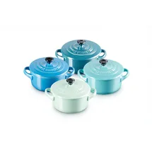 Le Creuset Mini Cocotte Topf-Set 4-tlg. metallics blau-grün