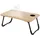 ML-Design Laptoptisch Natur 60x40 cm, Betttisch klappbar, Notebook Tisch mit 4 USB Ladeanschluss, Schublade, USB-Lampe, Lüfter, Laptopständer Lapdesks