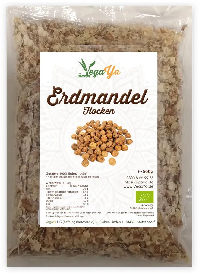 Erdmandelflocken - bio & roh  (0.5kg)