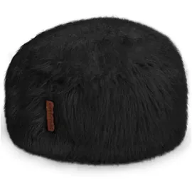 Green Bean Sitzsack Sitzsack-Hocker Pouf Fell XXL 100x55cm (in 3 Farben, Indoor Bean Bag Bodenkissen), Bean Bag Sitzkissen Sitzpuff Sitzsessel Bodenkissen Lounge schwarz