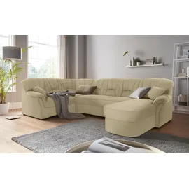 DOMO collection Wohnlandschaft DOMO COLLECTION "Bahia mit viel Platz, zeitloses Design, U-Form", beige, B:308cm H:91cm T:200cm, Luxus-Microfaser (100% Polyester), mit Muster;Struktur (100% Polyester), Sofas, Wohnlandschaft, wahlweise mit Bettfunktion