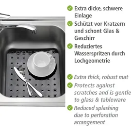 Wenko Spülbeckeneinlage Kristall Eckig Schwarz
