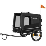 tectake Hundeanhänger, Schwarz, Metall, 78.5x89x141 cm, Freizeit, Sport & Fitness, Fahrräder, Fahrradzubehör