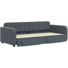 vidaXL Tagesbett Ausziehbar mit Schubladen Dunkelgrau 90x200 cm Samt