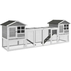 PawHut Kleintierstall 259 x 64 x 92 cm grau