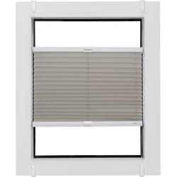 Plissee SUNLINES "Budget Crepe", grau (hellgrau, weiß), B:80cm H:100cm, Obermaterial: 85% Polyester, 15% sonstige Fasern, Plissees, Klemmfix, glatt