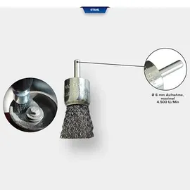BRILLIANT TOOLS Pinselkopfbürste, Ø 25 mm mit 6 mm Aufnahme