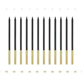 Partydeco Geburtstagskerzen 14 cm 12 St. schwarz gold