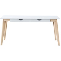Miliboo Schreibtisch skandinavisch mit Schubladen Holz Weiß L160 LEENA