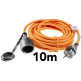 ChiliTec Gummi Schutzkontaktverlängerung, IP44, 10 m, orange