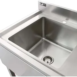 MonsterShop Gastrospüle Spültisch Edelstahl Spülbecken 1 Becken Links Spültheke Waschtisch - Silber