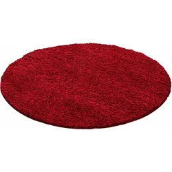 Hochflor-Teppich AYYILDIZ TEPPICHE "Life Shaggy 1500" Gr. 10, rot, H:30mm Ø:200cm, Kunstfaser, Teppiche, Wohnzimmer, Langflor, Schlafzimmer, große Farbauswahl