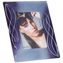 Levandeo® Bilderrahmen, Design Bilderrahmen aus Glas violett – Fotorahmen hochwertiges
