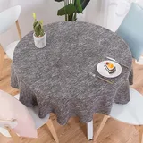 RGRE Tischdecke Rund 220cm, Baumwolle Und Leinen Tischdecken, Tischtuch Abwaschbar, Tafeldecke Outdoor, Tischtücher Für Die Tischdekoration In Der Küche, Maschine Waschbar