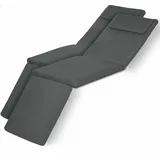 2er Set Luxus Deckchair Auflage Loftlux Dc, 175x45x5cm, Graphitgrau