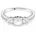Swarovski Fingerring SWAROVSKI silber metallfarben kristallweiß Fingerringe Damen Metall Fingerring mit Swarovski Kristall