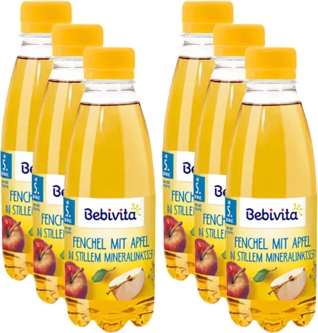 Bebivita Fenchel mit Apfel in stillem Mineralwasser (ab 5 Monaten) Multipack 6 x 500 ml