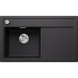 Blanco Zenar 45 S links Einbau von Oben silgranit schwarz Handbetätigung 860 x 510 mm