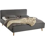 Meise Möbel meise.möbel Polsterbett Mattis 160 x 200 cm Stoff Grau Anthrazit