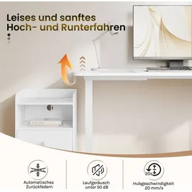 Woltu Schreibtisch Computertisch mit USB-Ladeanschluss, Weiß 140x60 cm - Weiß