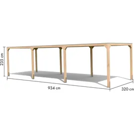 Karibu Pavillon KARIBU "Gordon" SET, naturbelassen", beige (naturbelassen, naturbelassen), Pavillons, aus hochwertigem Leimholz, inkl. selbstklebender Dachfolie
