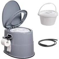 Vevor 5 L Campingtoilette mit Toilettenpapier- und Handyhalter, Tragbare