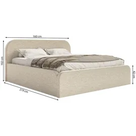 Selsey Polsterbett, Beige, Textil, 2-Sitzer, 140x200 cm, Schlafzimmer, Betten, Polsterbetten